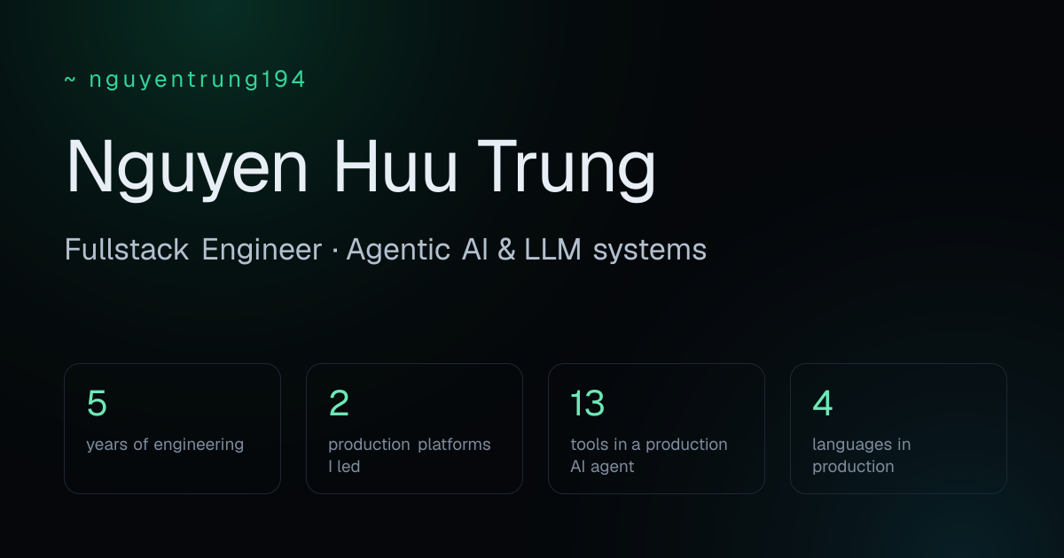 Nguyen Huu Trung — Fullstack Engineer · Open to work